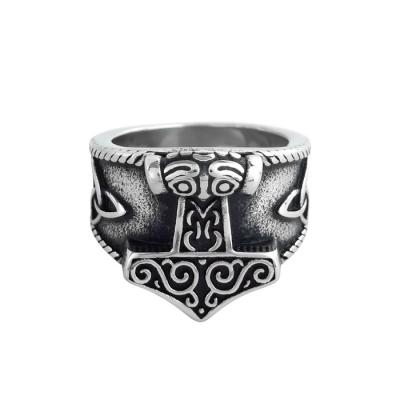 China Decoration ZhongWen Jewelry Hip Hop Ring Antique Style Stainless Steel Men's Jewelry for sale