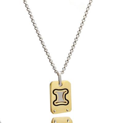 China FASHIONABLE Wholesale Engraved 316L Stainless Steel Jewelry 18K Gold Plated Zodiac Pendant Necklace for sale