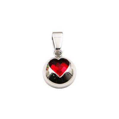 China Zhongwen HOT Fashion 316L Stainless Steel Customized Jewelry Making Charms Heart Shape Rhinestone Charm Pendant for sale