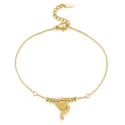 China Fashion ZhongWen Jewelry Stainless Steel Fox Anklet Female Anklet 18K Gold Plated Foot Jewelry for sale