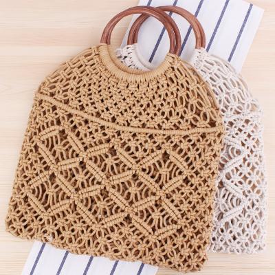 China National Luxury Summer Bohemian Beach Bags Large Capacity Rattan Handmade Woven Beach Straw HandBags For Women for sale