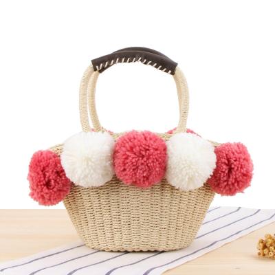 China Summer National Bohemian Handmade Weaving Lady Bags Beach Straw Bag Natural Rattan Basket Handbags For Women for sale