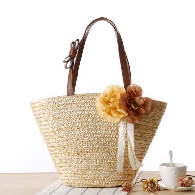 China 2021 National Straw Weave Women Basket Summer Beach Bag Tote Bags Famous Brand Rattan Fashion Lady Handmade Handbags for sale