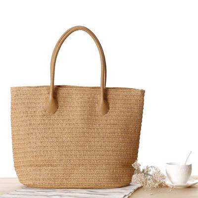 China Wholesale Fashion Women Tote Bag Handmade Rattan Shoulder Straw Bag Fashion Woven Rattan Handbag Beach Bag for sale