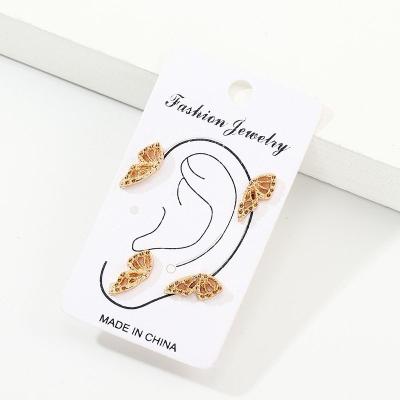 China Popular Vintage INS Beautiful Symmetrical Butterfly Statement Earrings Set Of 4 Sets for sale