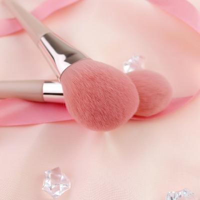 China Angular Blush Pink Cosmetics Brush 12 Pcs Vegan Makeup Brush Set With Beech Handle Brushes for sale