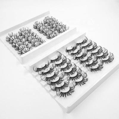 China 18mm 25mm 24 Pairs Crisscross False Mink Eyelashes In One Box Nature False Eyelashes Best Selling Amazon False Eye Lashes With Wick Packing for sale