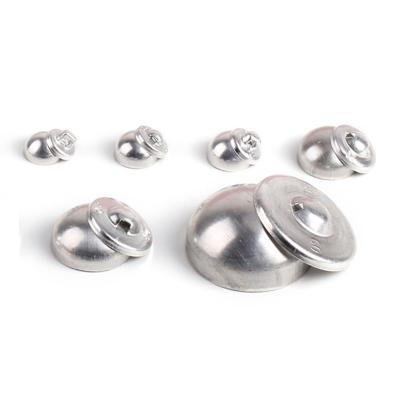 China Dry Cleaning Mushroom Buttons Fabric Cloth Covered Roll Shape Aluminum Bottom Buckle Sofa , Headwear Accessories for sale