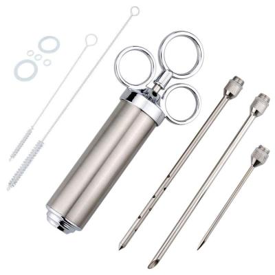 China Easily Cleaned Barbecue Injector Meat Syringe Tenderizer Tools Seasoning And Marinade Stainless Steel Meat Tools for sale