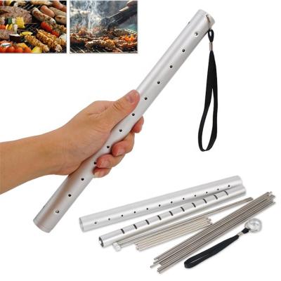 China Easily Assembled Portable BBQ Tube Stainless Steel Camping Grill Set Charcoal Grilling Stove BBQ Grill for sale