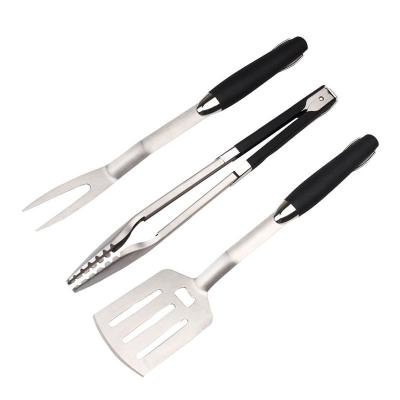 China Amazon Hot Sale 3 Pcs PP Handle BBQ Tool Kit Outdoor Portable Barbecue Tools Easily Cleaned Set for sale