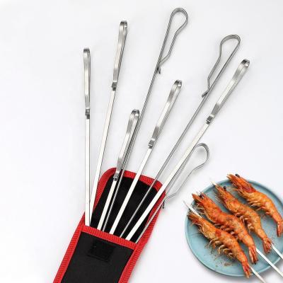 China Easily Cleaned Stainless Steel 10pcs BBQ Kebab Kebab Metal Grilling Sticks GRILLING Grilling Skewers Needle Stick Outdoor Garden Camping BBQ Tool for sale