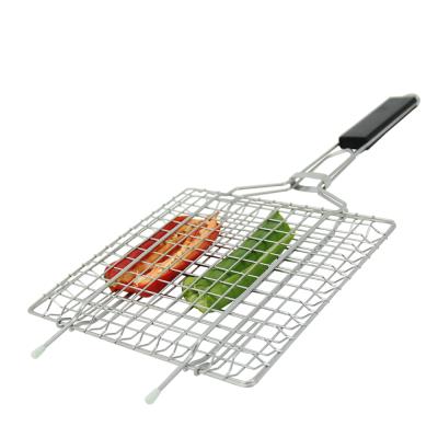 China Hot Sales Country Stainless Steel Grill Mesh BBQ Net Folder Grilled Clip Barbecue Fish Basket Outdoor BBQ Tool for sale