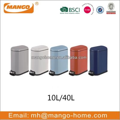 China Sustainable Round Powder Coating Waste Step Bin With Soft Close Lid for sale