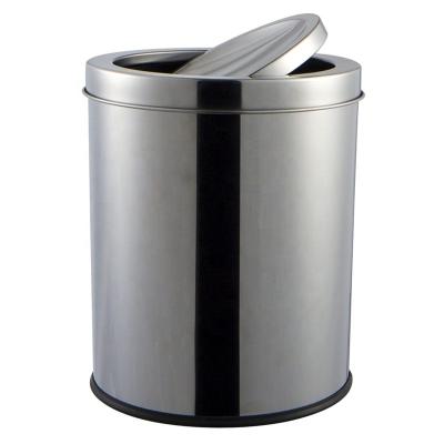 China Sustainable New Arrival Stainless Steel Swing Top Waste Bin Dust Bin Dust Bin for sale