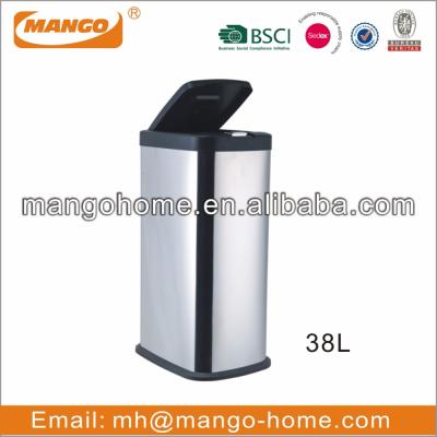 China 38L Sustainable Plastic Lid Touch Openable Waste Bin for sale