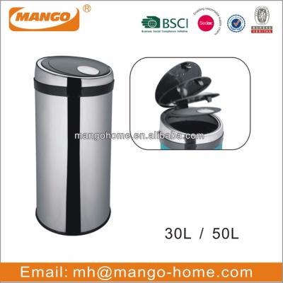 China Large Sustainable 30L Or 50L Stainless Steel Touch Rubbish Types Of Waste Bin for sale