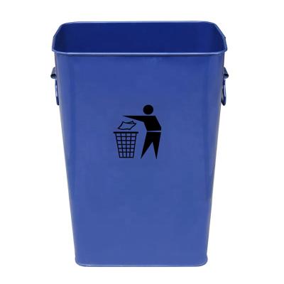 China Color Viable Rectangular Open Top Office Trash Can Waste Bin Metal Basket Paper Dust Bin Galvanized Waste Bin for sale