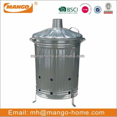 China Hot Selling Hotels 90 Liter Galvanized Garden Incinerator for sale