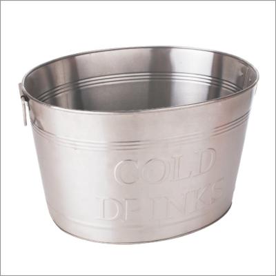 China Sustainable Oval Stainless Steel Beer And Beverage Tub Ice Bucket for sale