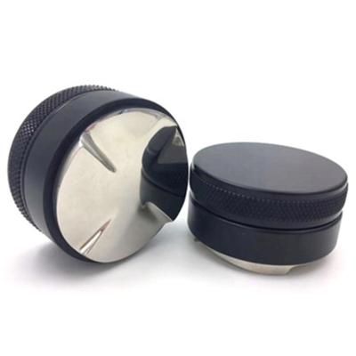 China Non-Slip Lines Viable Espresso Handle Press Coffee Bean Powder Stainless Steel Flat Macaron Low Tamper for sale