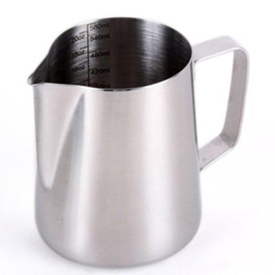 China Sustainable Stainless Steel Bartender Tool Latte Frothing Pitcher Coffee Jug Milk Pitcher Steaming Milk Cold Brew Coffee Espresso Pitcher for sale