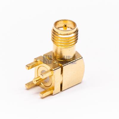 China Flange / Bulkhead / Through Hole / SMT / Offset Right Angle Type Moun RP SMA Connector Female / Plate Edge RF Coax RP-SMA For Through Hole Bulkhead PCB Mount a fished the gold type for sale