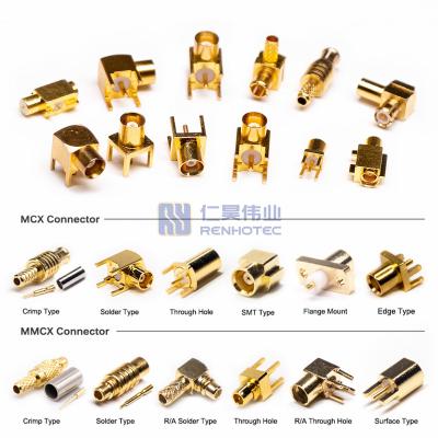 China Flange/Bulkhead/Through Hole Type/Edge Type/SMT/Right Angle Mount MCX Connectors Jack Female Male Straight PCB Panel Mount Outdoor RF Cable Connectors Receptacle For RG402 RG6 for sale