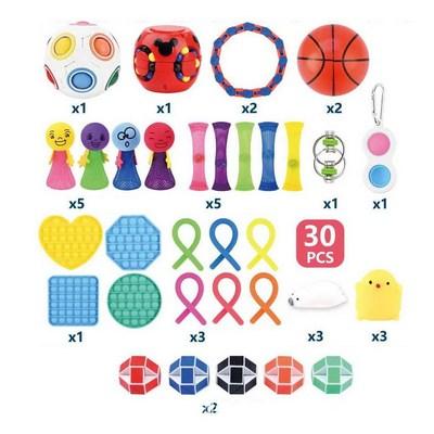 China Plastic Decompression Toy Play Set 30 Pcs, Fingertip Toys Set To Relieve Stress And Get Rid Of Worries Health Happy Growth for sale