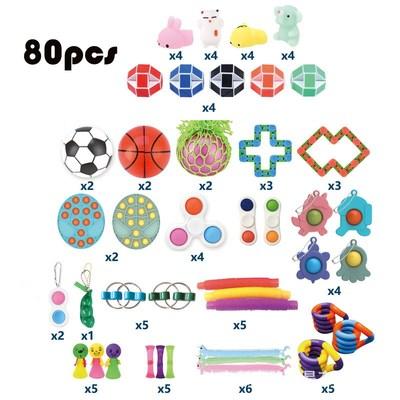 China Plastic Decompression Toy Play Set 90 Pcs, Fingertip Toys Set To Relieve Stress And Get Rid Of Worries Health Happy Growth for sale