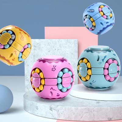 China New Color Small Magic Puzzle High Quality Plastic Bean Fingertip Finger Rotation Kids Adult Creative Decompression Toy for sale