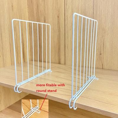 China Wholesaler&OEM 550-99C Viable Home Organizer 2 Pack White Metal Wire Shelf Dividers For Closet for sale