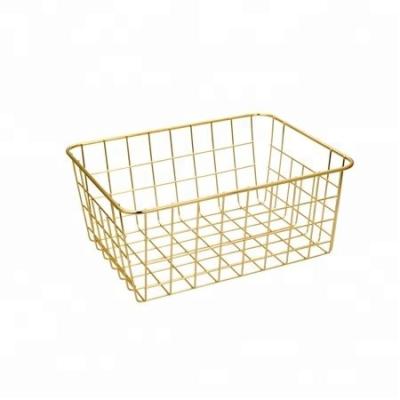 China Viable OEM 549-97 2019 Household Gold Desktop Wire Racks For Food Fruit Snack Makeup Organizer for sale