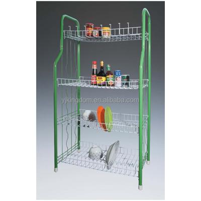 China Sustainable OEM 534-35 Angola Africa 4 Tier Multifunctional Mesh Wire Storage Rolling Cart for sale