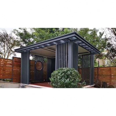 China All aluminum alloy pavilion Hot Sale Outdoor Glass Pavilion Electric Louvers Modern Pergola Automatic Patio Gazebo for sale