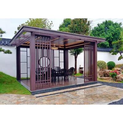 China All aluminum alloy pavilion Hot Sale China Outdoor 6x3 Modern Automatic Gazebo Electric Louver Pavilion for sale