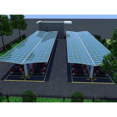 China Aluminum alloy and polycarbonate Fast Delivery Aluminium alloy shed Steel Beam 2 Car Metal Carports With Polycarbonate for sale