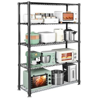 China Durable Heavy Duty Storage Shelf Metal Kitchen Rack Display System Steel Wire Rack Chrome Shelving for sale