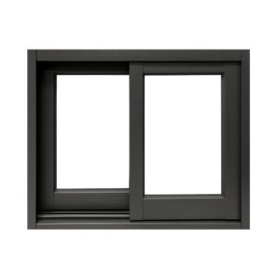 China Magnetic Aluminum Exterior Black Garden Patio Window Sliding Outlet Large Factory Screen Double Glazed Soundproof Thermal Break Windows for sale