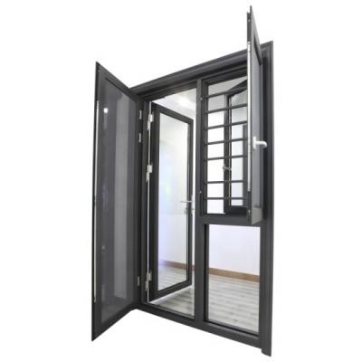 China High Quality Magnetic Thermal Break Double Screen Heat Insulated Aluminum Casement Glazed Window for sale