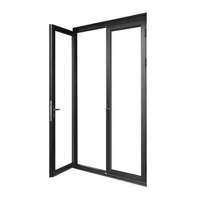 China Modern Double Muffler Heat Insulation Sound Insulation Screen Manufacturer Exterior Doors Folding Glass Aluminum Curtain Door for sale