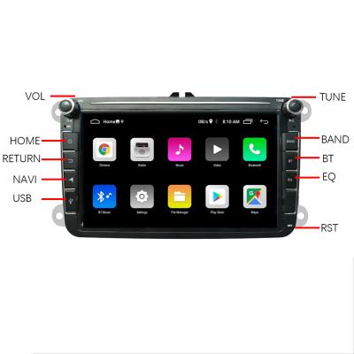 China GPS 2 DIN 8 inch Android 10 car radio for Volkswagen/Vw wifi FM mirror link GPS navigation USB car stereo 1+16GB for sale