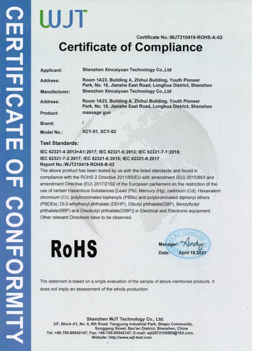 RoHS - Shenzhen Xincaiyuan Technology Co., Ltd.