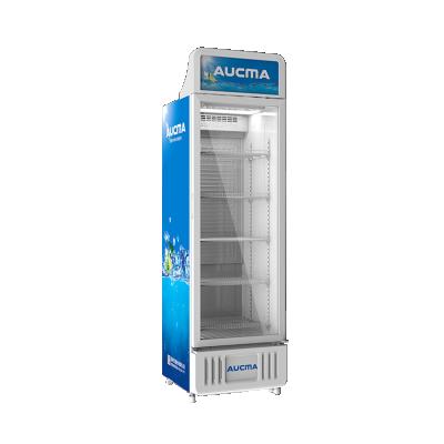 China Chinese Suppliers AUCMA SC-286 Single-temperature Vertical Display Case Beverage Cooler Bottle Cooler With Light Box for sale