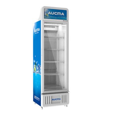 China Single-Temperature High Quality Beverage Cooler Hot Selling Vertical Glass Display Cabinet With Light Box for sale