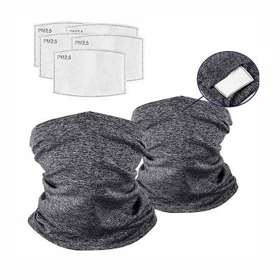 China Wholesale OEM Sweated Nibao Bandana Factory New Arrival PM2.5 5 Ply Half Carbon Filter Half Neck Cuff Face Bandana With Filter Pocket for sale