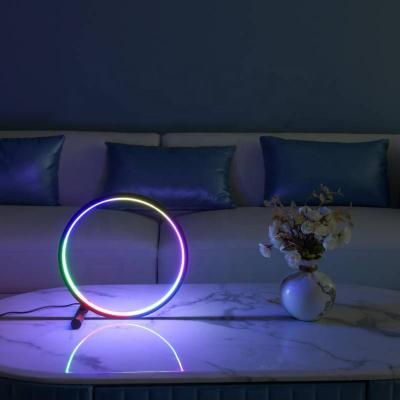 China New-designed modern light LED RGB Ring Table Lamp Nightstand 