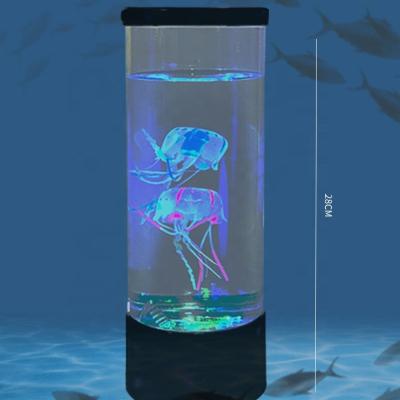 China Eco-friendly Lava Lamp LED Color Changing Medium Size Jellyfish Night Light Gift Aquarium Jellyfish Lamp for sale