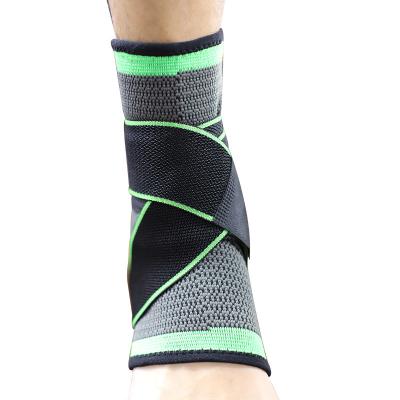 China Adjustable Pressure Adjustable Adult Fitness Foot Compression Sleeve Sports Breathable Nylon Ankle Support Basketball Ankle Brace for sale