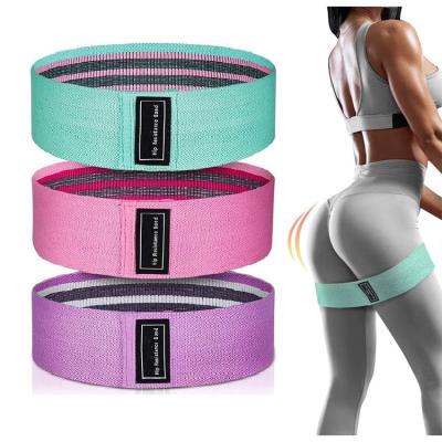 China Custom Wholesale Amazon High Elasticity Hip Resistance Bands Hot Selling Cotton Glute Cotton Polyester Circle Elastic Booty Bands for sale